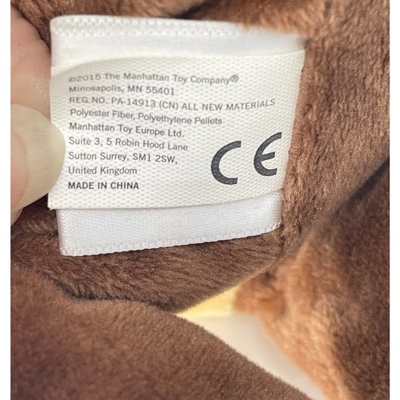 15" Manhattan Toy Company Sleeping Liam Brown and Tan Teddy Bear Plush - Picture 11 of 11